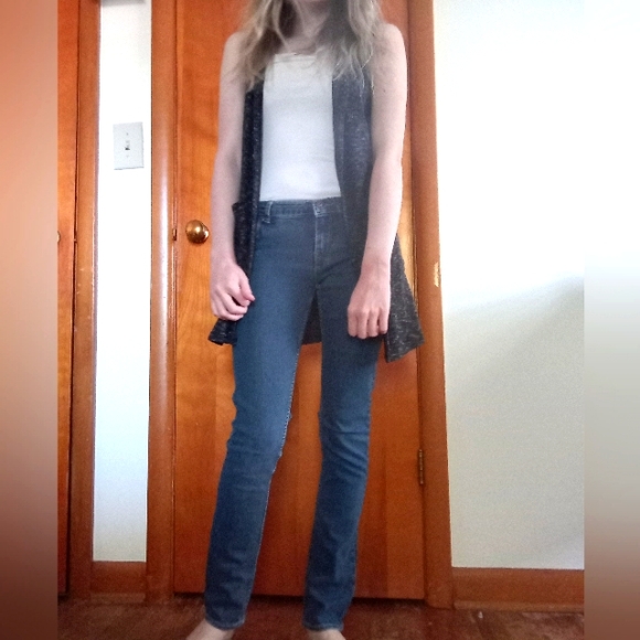 Levi Mid Rise Medium Dark Wash Skinny Jeans 14 Regular - Picture 3 of 13